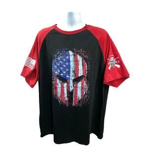 Hyfol Freedom Defender USA Graphic Spartan Mask Tee Shirt Men's 3XL